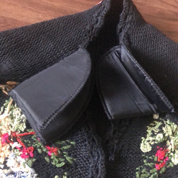 Vintage Tiara Knit Holiday Cardigan Sweater Button Front Ribbon Beads Large L - Picture 12 of 16